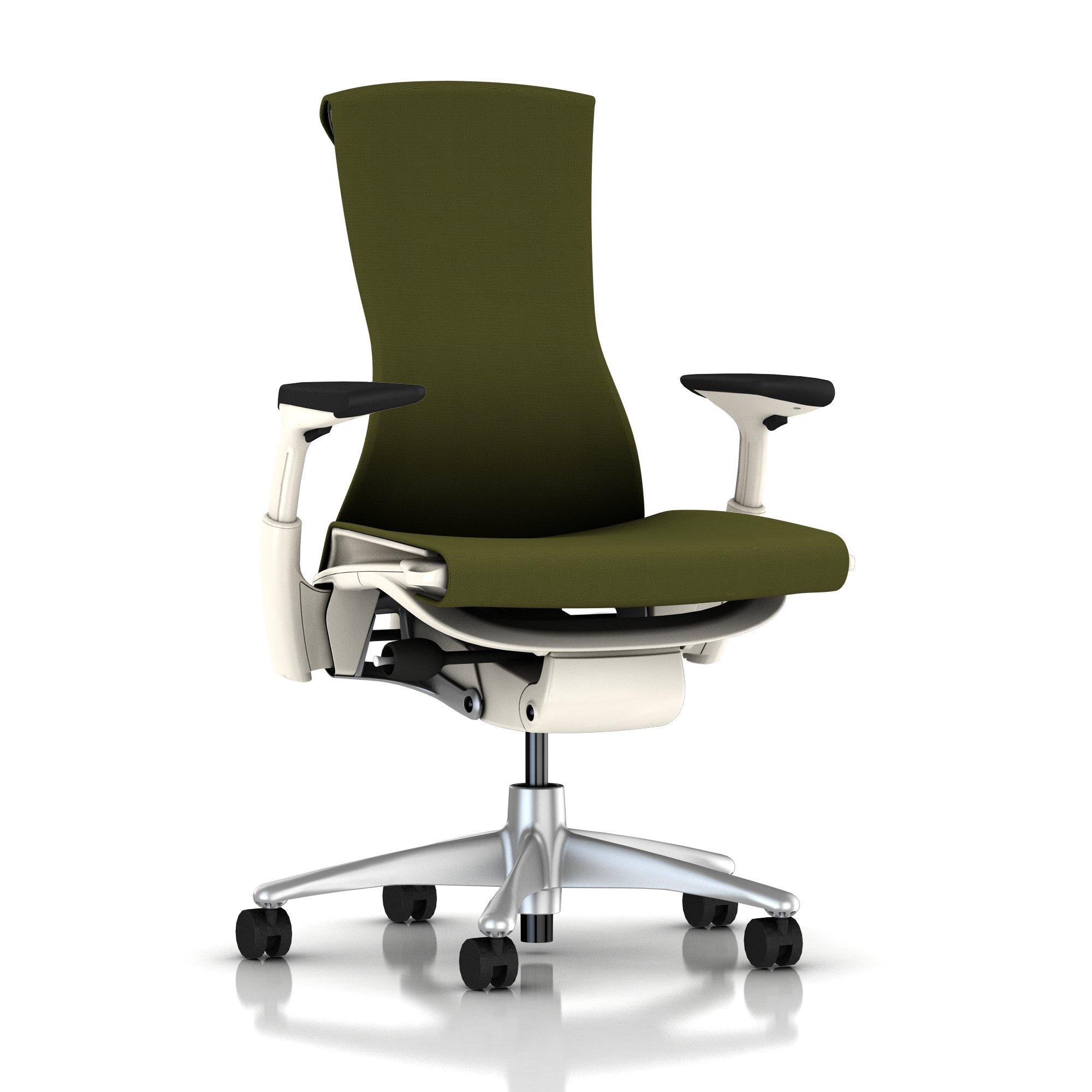 Embody Chair Green Apple Rhythm Titanium with White Frame