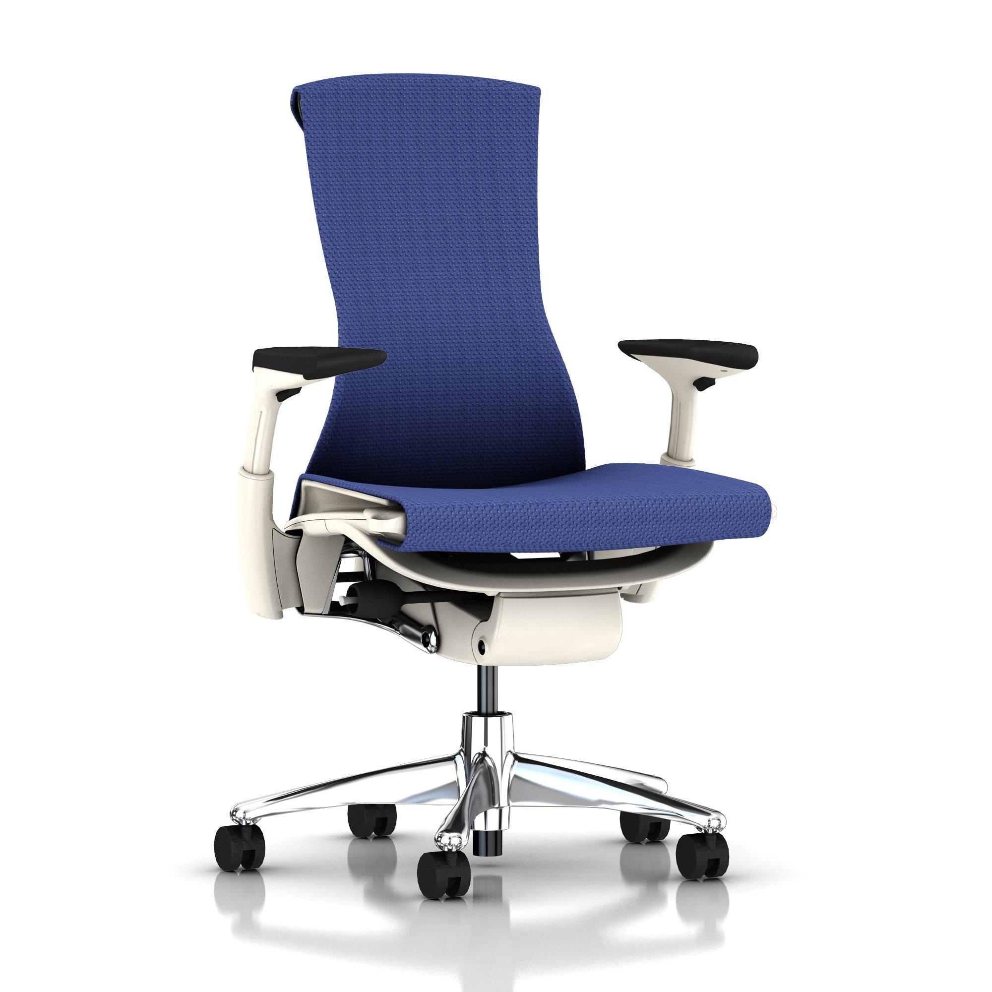 Embody Chair Iris Blue Balance Aluminum with White Frame