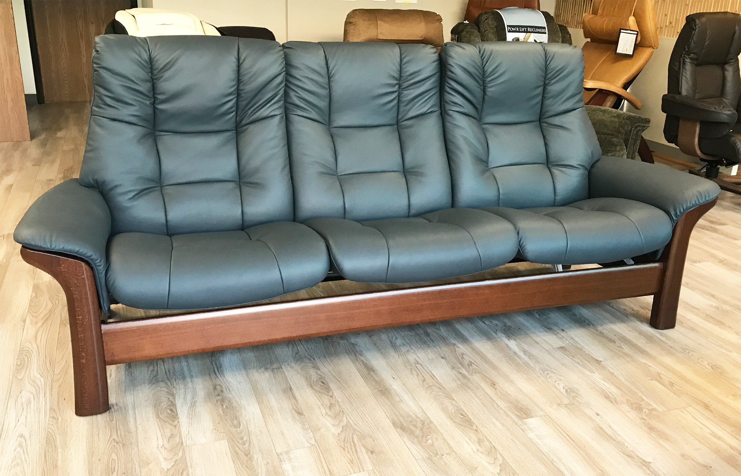 tall back leather sofa