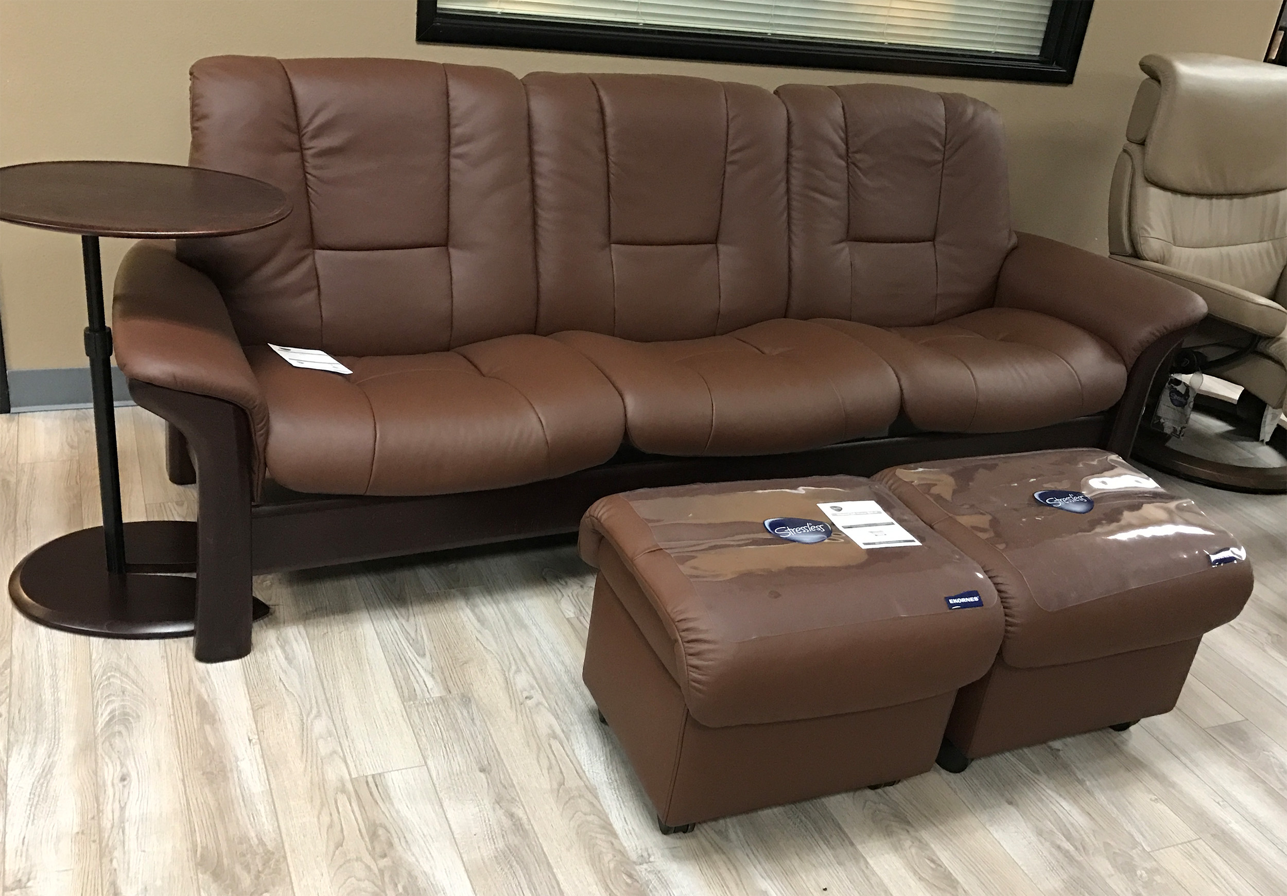 stressless red leather sofa