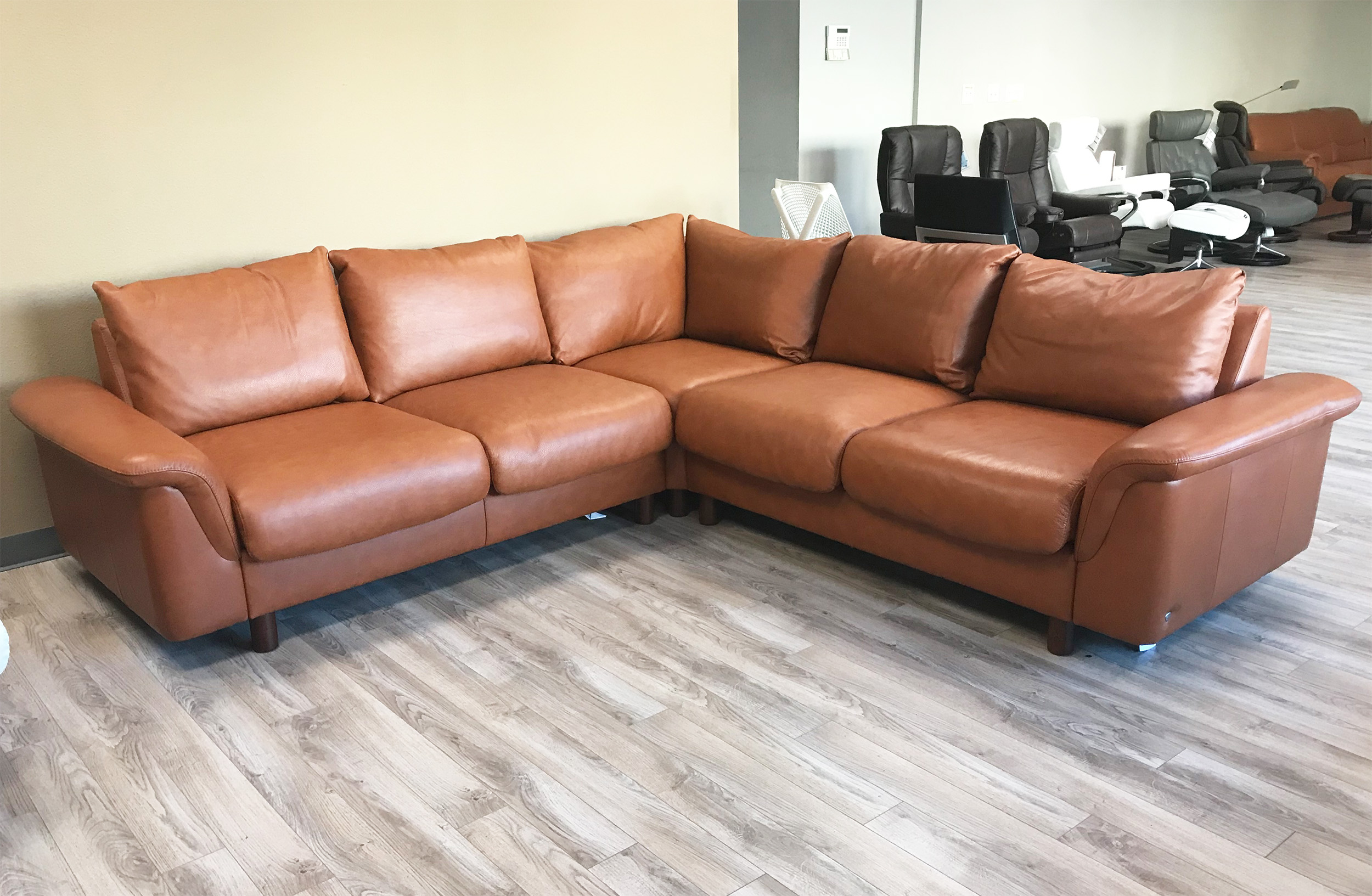 natural leather sectional sofa
