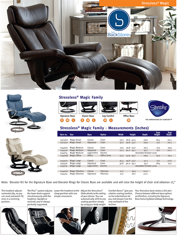 Stressless Magic Family Recliner Chair and Ottoman