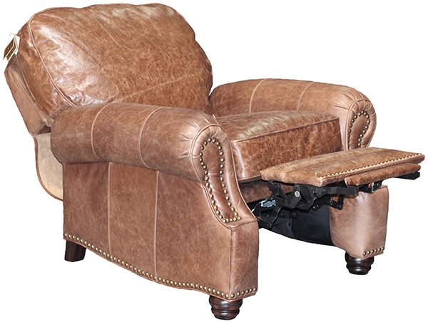 Barcalounger Havana Brown Leather Longhorn II Recliner Chair