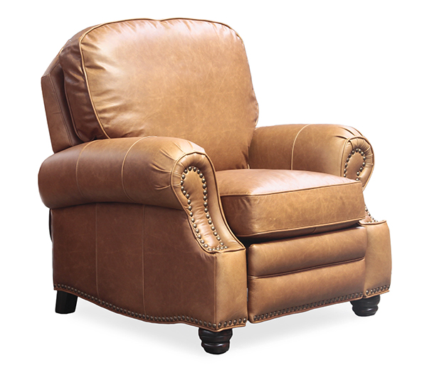 BarcaLounger LongHorn II Reclinier 7-4727 - Saddle Top Grain Leather 5401-16 - Espresso Wood Legs