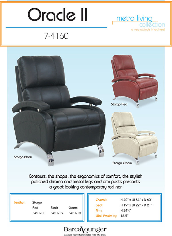 Barcalounger Oracle II Recliner Chair Dimensions