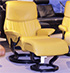 Stressless Dream Classic Mustard Leather Recliner and Ottoman