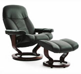 Stressless Consul Ergonomic Recliner Chair and Ottoman by Ekornes