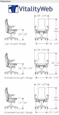 Herman Miller Celle Home Office Chair Dimensions