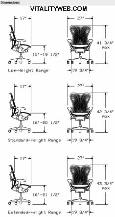 Herman Miller Mirra Home Office Chair Dimensions