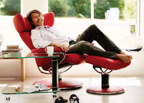 Stressless Jazz Recliner Chair in Royalin Rust Leather by Ekornes