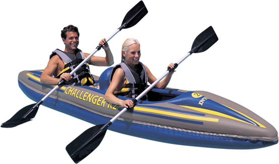 Inflatable Kayaks. One and Two man with Kayak Paddles / Oars.